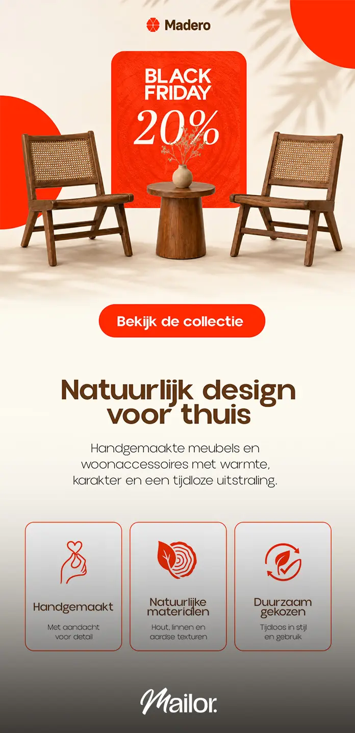 Madero emaildesign, Black Friday campagne